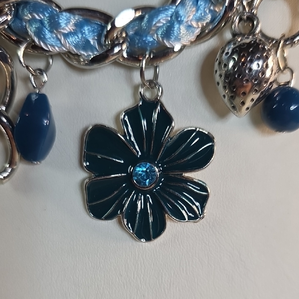 Paparazzi Blue and Silver Charm Necklace (Heart Lucas:10:27) - Picture 8 of 13